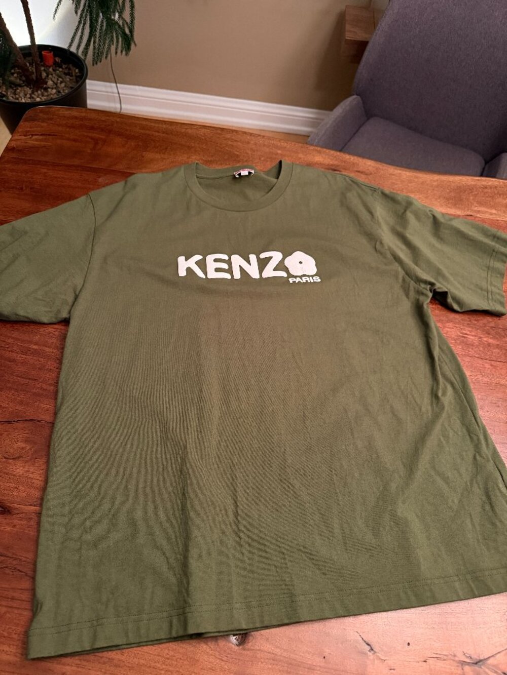 Kenzo Paris Olive Green Logo T-Shirt XXL